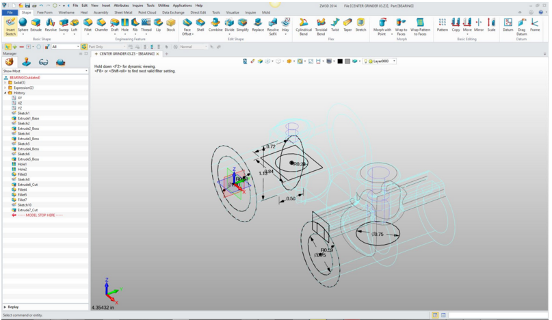 cad extrude fillet